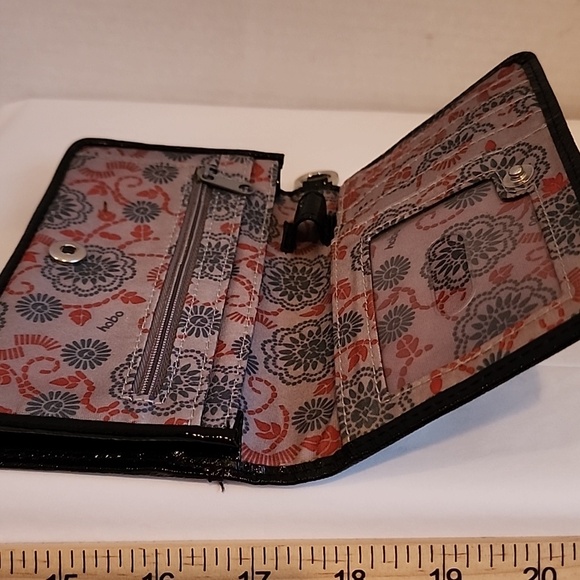 HOBO Red Logo Floral Lined Card Wallet - Picture 4 of 6